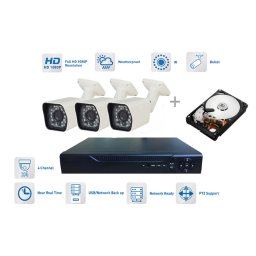 Bezpečnostní kamerový systém 3x kamera 720P s 20m IR a DVR + 1T