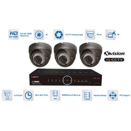 Kamerové systémy AHD - 3x kamera 1080P s 40m IR a DVR