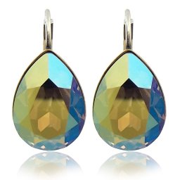 Náušnice Pear Irisdescent Green