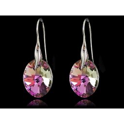 Stříbrné náušnice Oval Vitrail Light