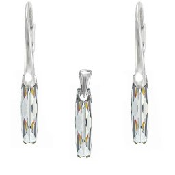 Stříbrná souprava Column Crystal