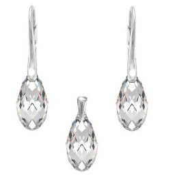 Stříbrná souprava Briolette Crystal 17 mm