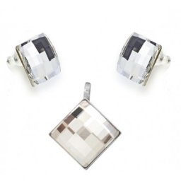 Stříbrná souprava Chessboard Crystal