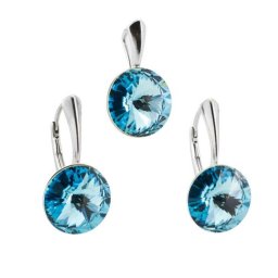 Stříbrná souprava kolečka Rivoli Aquamarine