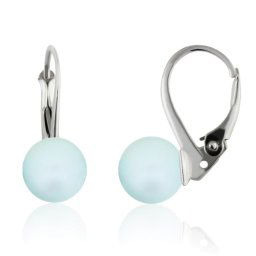 Stříbrné náušnice perly Pastel Blue