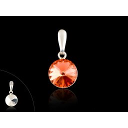 Visací stříbrný přívěsek Rivoli Padparadscha
