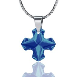 Stříbrný přívěsek Greek Cross Bermuda Blue