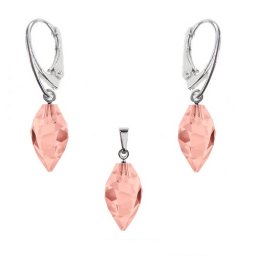 Stříbrná souprava Twisted Drop Blush Rose