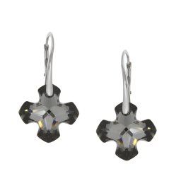 Stříbrné náušnice Greek Cross Silver Night