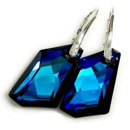 Stříbrné náušnice De-Art Bermuda Blue