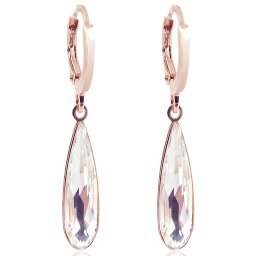 Visací Rose Gold náušnice Rain Drop Crystal