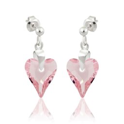 Stříbrné visací náušnice Wild Heart Antique Pink