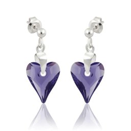 Stříbrné visací náušnice Wild Heart Tanzanite
