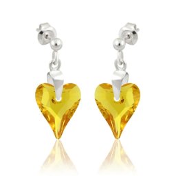 Stříbrné visací náušnice Wild Heart Astral Pink