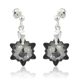 Stříbrné visací náušnice Edelweiss Silver Night