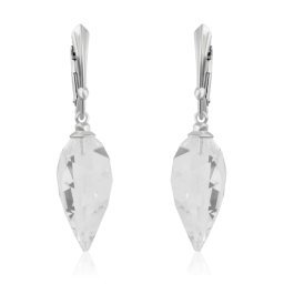 Stříbrné visací náušnice Twisted Drop Crystal