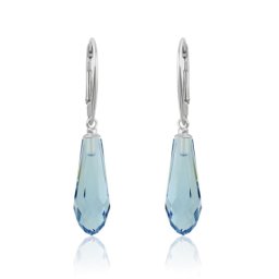 Stříbrné visací náušnice Pure Drop Aquamarine