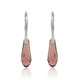 Stříbrné visací náušnice Pure Drop Blush Rose