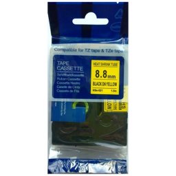 Kompatibilní páska s Brother HSe-621 8,8mm x 1,5m, černý tisk / žlutý podklad