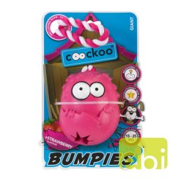 EBI COOCKOO BUMPIES GIANT s provazem, jahodová příchuť, hračka pro psy 13-30KG, rúžová,110x87x75mm