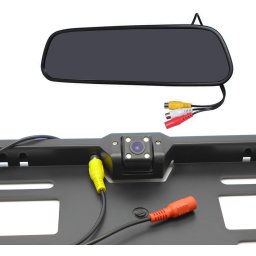 Kamera v držáku SPZ bezdrátová + 4,3" LCD zrcadlo