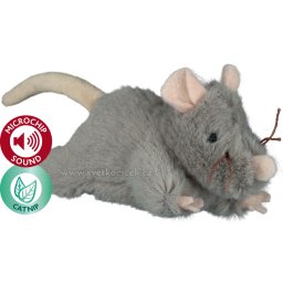 Robustní plyšová myš s catnipem a mikročipem