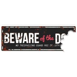 EBI D&D Kovová tabulka BEWARE OF THE DOG 40x0,17x13,5cm černé s červeným