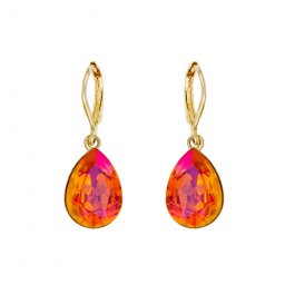 Pozlacené náušnice Pear Astral Pink