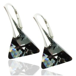 Stříbrné náušnice Triangle Silver Night