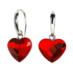 Stříbrné visací náušnice srdce Light Siam