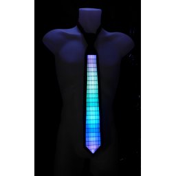 Neonová zvukově senzitivní kravata - Ekvalizér