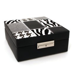 Dámská černo-bílá šperkovnice