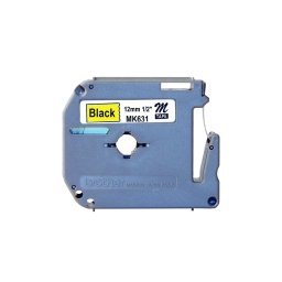 Kompatibilní páska s Brother MK631, 12mm x 8m, černý tisk / žlutý podklad