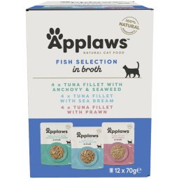 Applaws Fish Multipack rybí výběr VE VÝVARU - kapsička 12x70 g
