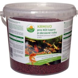 Proxim krmivo pro Koi kapry a okrasné ryby 3mm 5l červené plovoucí tyčinky