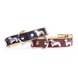 COBBYS PET Obojek kožený Jezevčík 16mm/35cm