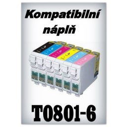 Handsome - Náplně do tiskáren Epson T0801 - T0806 - SADA 6 náplní - kompatibilní