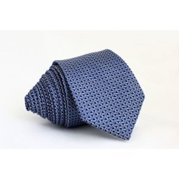 Pánská modrá slim kravata s vlnkami - 6 cm