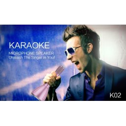 Párty karaoke mikrofon 5W s Bluetooth a paměťovou kartou