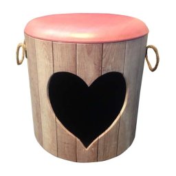 EBI D&D Domek a taburet se srdíčkem 35x34cm růžový kryt