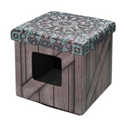 EBI D&D PET-OTTOMAN L , BLUE NOMAD, 38X38X38CM Domeček a taburet