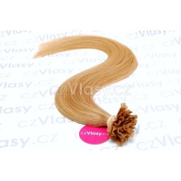 Indické vlasy na metodu keratin odstín 27 Délka: 60 cm, Hmotnost: 1 g/pramínek, REMY