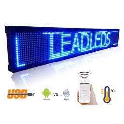 LED tabule informační modrá s Wifi - iOS / Android - 101cm šířka