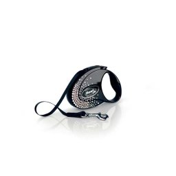flexi Glam Splash Crystal popruh S 3m černé 12kg SWAROVSKI®