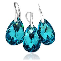 Stříbrná souprava Pear Light Turquoise