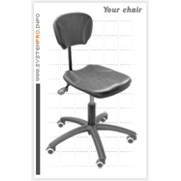 Průmyslová židle SYSTEM PRO BLACK 1B+2A+4A+5C
