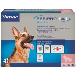 Effipro DUO Spot On Dog L 4 x 2,68 ml + vytahovač na klíšťata s pružinou ZDARMA