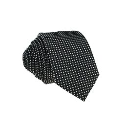 Pánská černá slim kravata s tečkami - 6 cm