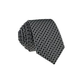 Pánská černá slim kravata s kolečky - 6 cm