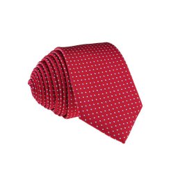 Pánská červená slim kravata se čtverečky - 6 cm